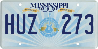 MS license plate HUZ273