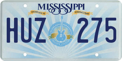 MS license plate HUZ275