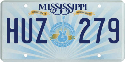 MS license plate HUZ279