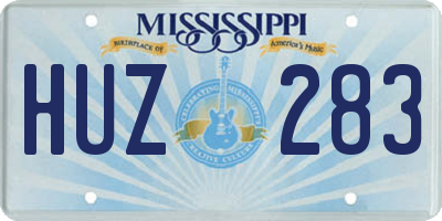 MS license plate HUZ283