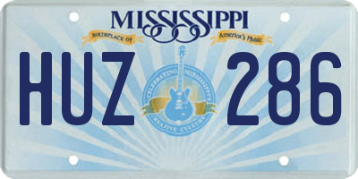 MS license plate HUZ286