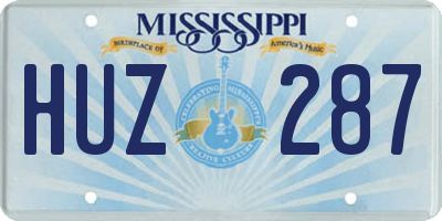 MS license plate HUZ287