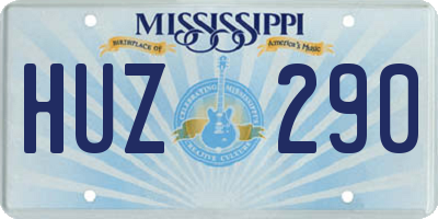 MS license plate HUZ290