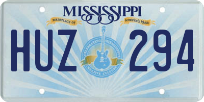MS license plate HUZ294