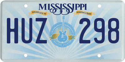 MS license plate HUZ298