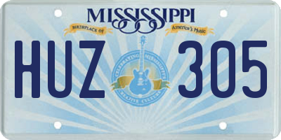 MS license plate HUZ305