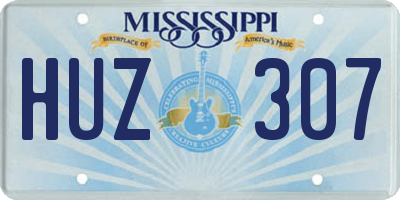 MS license plate HUZ307