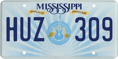 MS license plate HUZ309