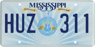 MS license plate HUZ311