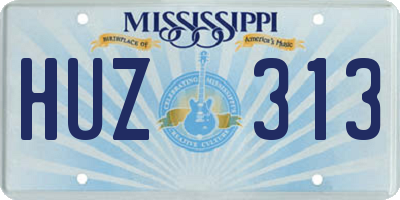 MS license plate HUZ313