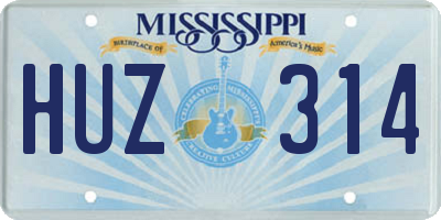 MS license plate HUZ314