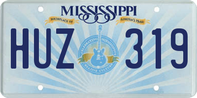 MS license plate HUZ319