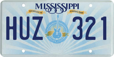 MS license plate HUZ321
