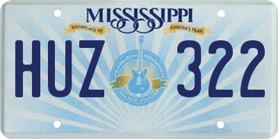 MS license plate HUZ322