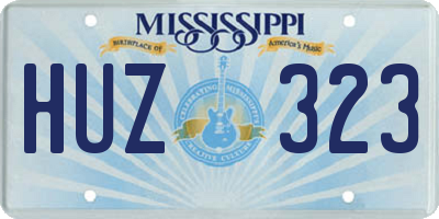 MS license plate HUZ323