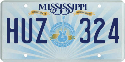 MS license plate HUZ324