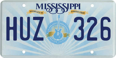 MS license plate HUZ326