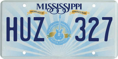 MS license plate HUZ327