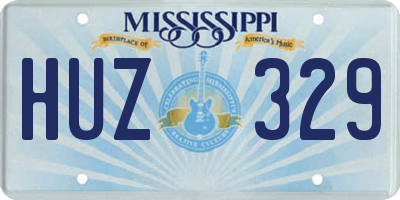 MS license plate HUZ329