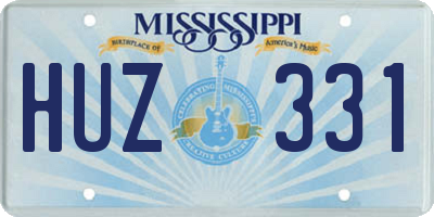 MS license plate HUZ331