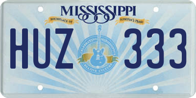 MS license plate HUZ333