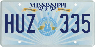 MS license plate HUZ335