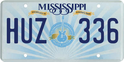 MS license plate HUZ336