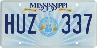 MS license plate HUZ337