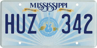 MS license plate HUZ342