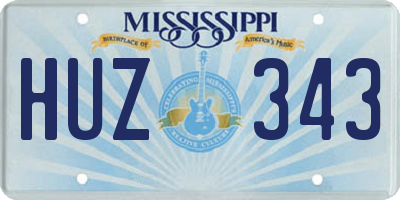 MS license plate HUZ343