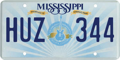 MS license plate HUZ344