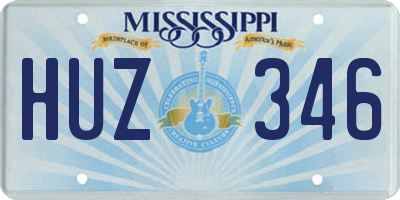 MS license plate HUZ346