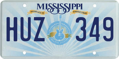MS license plate HUZ349