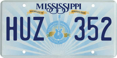 MS license plate HUZ352
