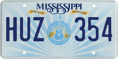 MS license plate HUZ354