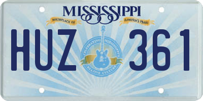 MS license plate HUZ361