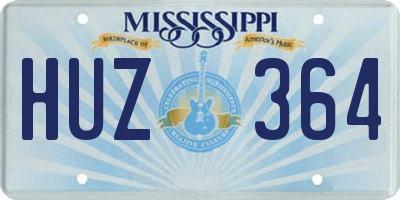 MS license plate HUZ364