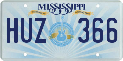 MS license plate HUZ366