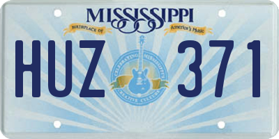 MS license plate HUZ371