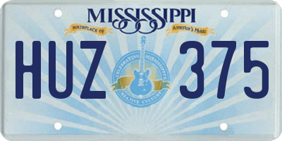 MS license plate HUZ375