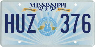MS license plate HUZ376