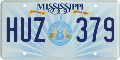 MS license plate HUZ379