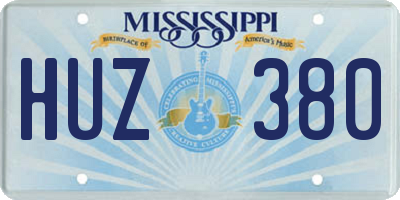 MS license plate HUZ380