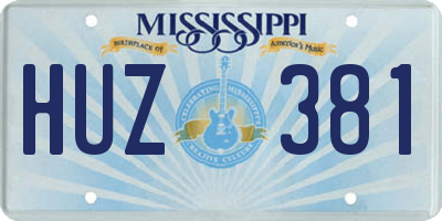 MS license plate HUZ381