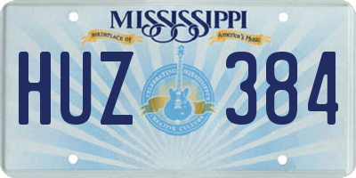 MS license plate HUZ384