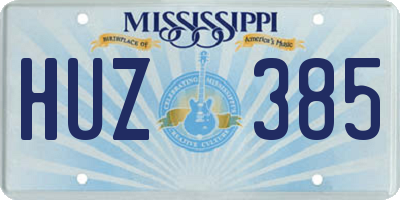 MS license plate HUZ385
