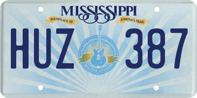 MS license plate HUZ387