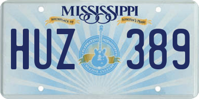MS license plate HUZ389