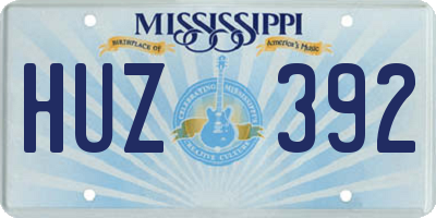 MS license plate HUZ392