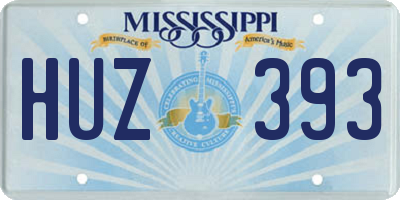 MS license plate HUZ393